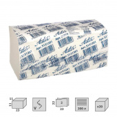 Полотенца бумажные листовые Aster Pro V-сложения 2-слойные 20 пачек по 200 листов (артикул производителя S131201)