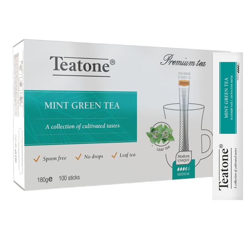 Чай зеленый Teatone Mint Green Tea 100 стиков
