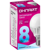 Лампа светодиодная Онлайт Oll G 8Вт E14 4000К 600Лм 240В 71625
