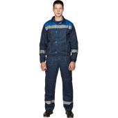 Костюм рабочий летний мужской л20-КПК с СОП синий/васильковый (размер  56-58, рост 182-188)
