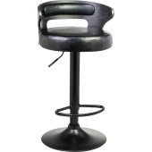 Стул барный Dobrin Fred black чёрный/коричневый (искусственная  кожа/металл)
