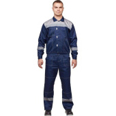 Костюм рабочий летний мужской л20-КБР с СОП синий/серый (размер 48-50, рост 182-188 см)