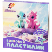 Пластилин восковой Луч Фантазия пастельный 12 цветов 180 г