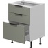 Шкаф кухонный напольный VOK B3DW_72_45 (платиновый зелёный/белый  шагрень, 450х530х870 мм)
