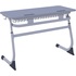 Стол ученический двухместный Smarty с закругленными углами столешницы  (серый/серый, рост 5-7, комплект из 2 штук)