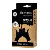 Перчатки одноразовые EcoLat нитриловые неопудренные черные (размер ХL, 10 штук/5 пар в упаковке)