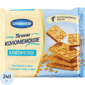 Печенье сахарное Коломенский классическое 240 г купить в интернет-магазине товаров для офиса и дома ТопГрад с доставкой
