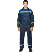 Костюм рабочий летний мужской л20-КБР с СОП синий/васильковый (размер 56-58, рост 182-188 см)