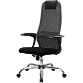 Кресло для руководителя Easy Chair SU-B-8 серое/черное (ткань, сталь)