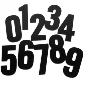 Информационная табличка настенная Цифры от 0 до 9 черная (80 мм) Attache
