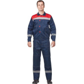 Костюм рабочий летний мужской л20-КБР с СОП синий/красный (размер 68-70, рост 182-188 см)