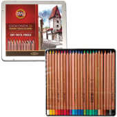 Карандаши цветные пастельные Koh-I-Noor Gioconda Soft 24 цвета (металлическая коробка)
