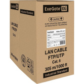 Кабель витая пара ExeGate FUTP4-C6-CU-S23-IN-PVC-GY-305-FLUKE cat 6 305 м (EX281810RUS)