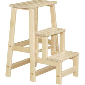 Табурет-стремянка прозрачный лак (массив дерева)
