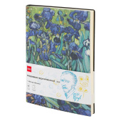 Ежедневник недатированный Deli VG Ван Гог Ирисы искусственная кожа A5 136 листов синий