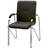 Конференц-кресло Easy Chair Samba черный (экокожа, металл   хромированный)