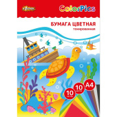 Бумага цветная Комус Класс (№1 School) ColorPics (А4, 10 листов, 10 цветов, офсетная, тонированная)