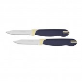 Нож кухонный Tramontina Multicolor 7.5 см для овощей нержавеющая сталь (2 штуки в упаковке)