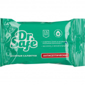 Влажные салфетки антибактериальные Dr.Safe Ментол, спирт 30%, 15 штук в упаковке