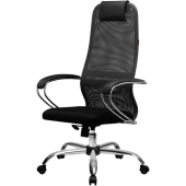 Кресло для руководителя Easy Chair SU-B-8 серое/черное (ткань, сталь)