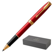 Роллер Parker Sonnet Intense Red Lacquer GT цвет чернил черный цвет корпуса красный (артикул производителя 1931475)