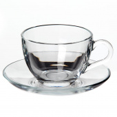 Сервиз чайный Pasabahce Бейзик на 6 персон стекло (6 чашек 215 мл, 6 блюдец 13.5 см)