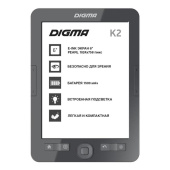 Электронная книга E-book Digma K2 d.gry 6 дюймов серая