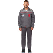 Костюм рабочий летний мужской л10-КБР темно-серый/светло-серый (размер 64-66, рост 182-188 см)