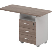 Тумба приставная Easy Contour с замком (дуб шамони темный, 1000х450х715 мм, 3 ящика)