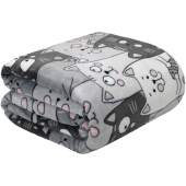 Покрывало Happy Family Котики велсофт 150x200 см серое