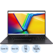 Ноутбук игровой Asus VivoBook 16 X1605VA-MB875 16" Black Intel Core i5  13500H/16 ГБ/SSD 1000 ГБ (90NB10N3-M01330)
