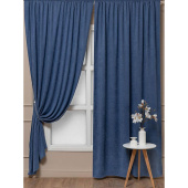 Комплект штор Amore Mio Вельвет (канвас) Canvas-034 (2 портьеры 150x270 см) синий