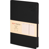 Ежедневник датированный 2025 год Listoff искусственная кожа Soft Touch А5 176 листов черный