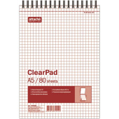 Блокнот Attache Clear Pad А5 80 листов без линовки белый на спирали (145х215 мм)