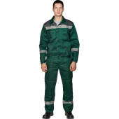Костюм рабочий летний мужской л20-КБР с СОП зеленый/серый (размер 64-66, рост 170-176 см)