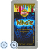 Карандаши цветные Koh-i-Noor Progresso Magic 12 карандашей 12 цветов  круглые