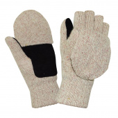 Перчатки-варежки Айсер шерстяные спилковая накладка утепленные (размер 11, XXL)