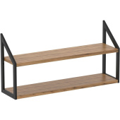 Полка настенная/настольная Комус Онега-8 чёрный муар/дуб вотан 600х150х300 мм