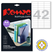 Этикетки самоклеящиеся Promega label (Комус) 67х20,5 мм 42 штуки на листе белые (100 листов в упаковке)