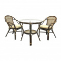 Комплект плетеной мебели Ellena коньяк браун (2 кресла, стол)