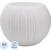 Кашпо с поддоном La decoro Сфера Мини 0.3 л белое (9.7x8.5 см)