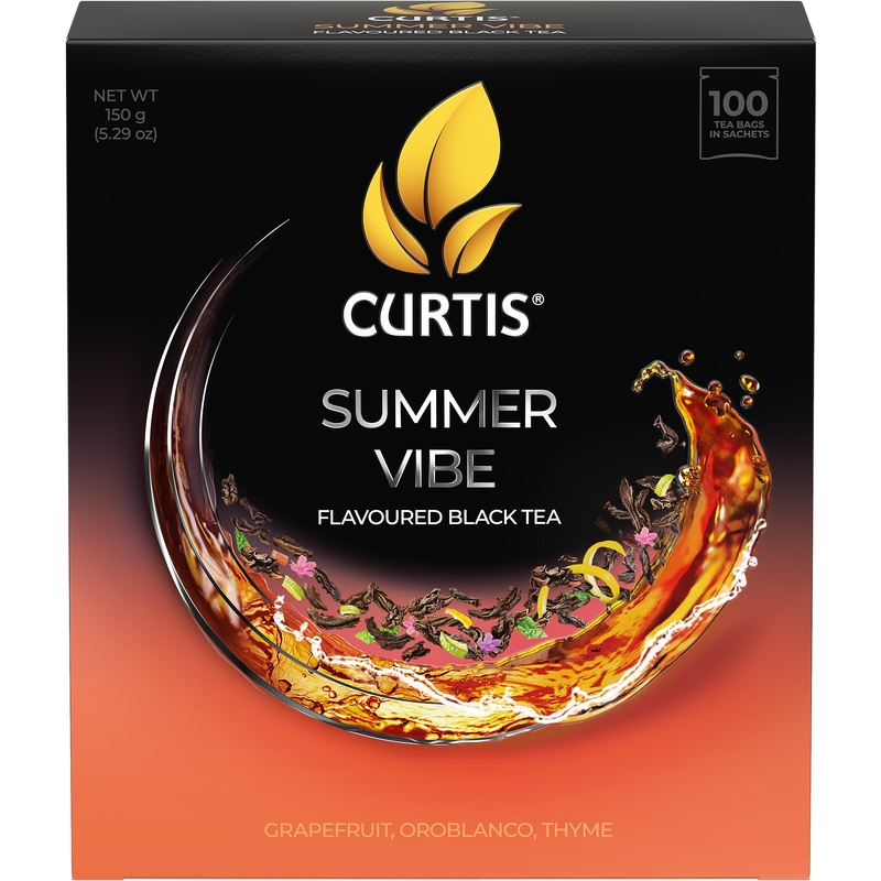 Чай черный Curtis Summer Vibe 100 сашет (грейпфрут, чабрец)