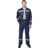 Костюм рабочий летний мужской л22-КБР с СОП синий (размер 52-54, рост  170-176)