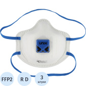 Респиратор UnixAir 112 V противоаэрозольный с клапаном FFP2 RD до 12 ПДК  (3 штуки в упаковке)
