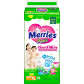 Подгузники-трусики для детей Merries 12-19 кг (38 штук в упаковке)
