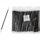 Трубочки для коктейлей прямые черные длина 210 мм 700 штук в индивидуальной упаковке