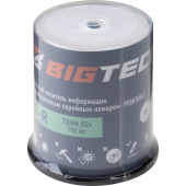 Диск CD-R BigTech 700 МБ 52x cake box YCDRP001 (100 штук в упаковке)