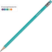 Карандаш чернографитный HB с ластиком Kores Collage Style Pastel заточенный трехгранный
