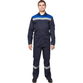Костюм рабочий летний мужской л05-КБР с СОП синий/васильковый (размер 68-70, рост 170-176 см)