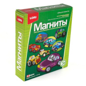 Набор для изготовления магнитов Lori из гипса Веселые машинки